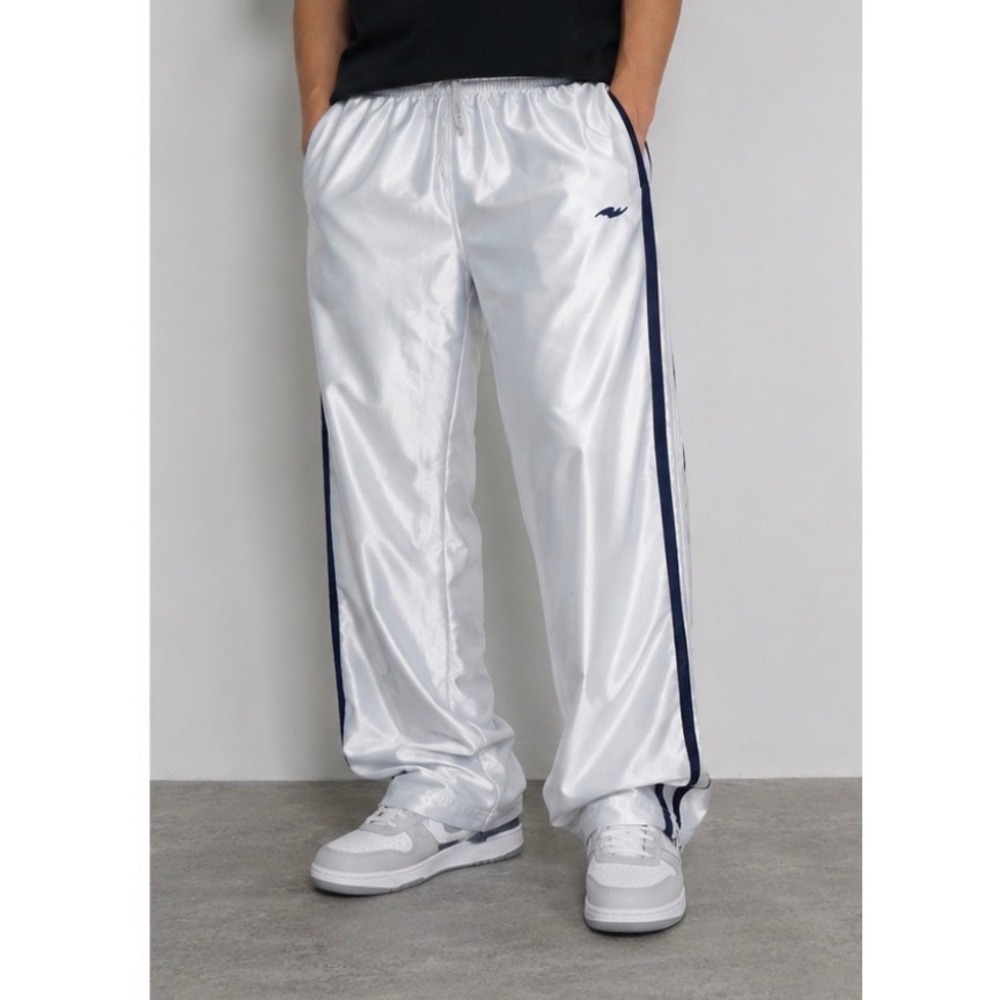Vintage Avia Mens White Tricot Mesh Reversible Track Pants Side Stripe L Gym Y2K